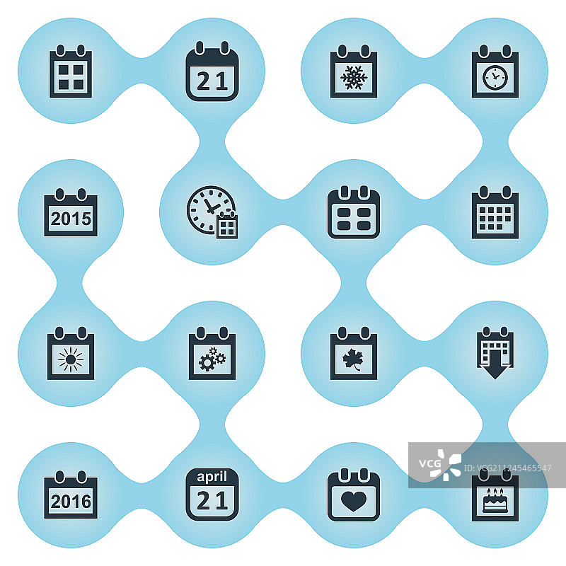 简约日期图标合集图片素材