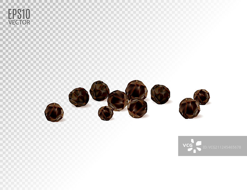 透明背景上的黑胡椒图片素材