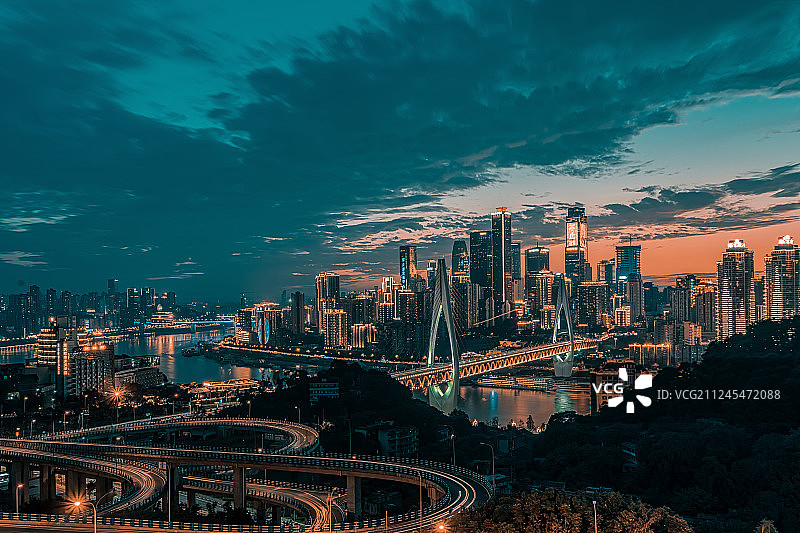 重庆市南岸区上新街夜景图片素材