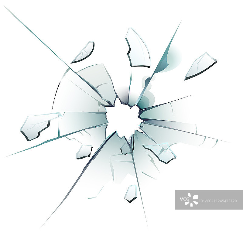 破碎的窗户裂纹玻璃弹孔图片素材