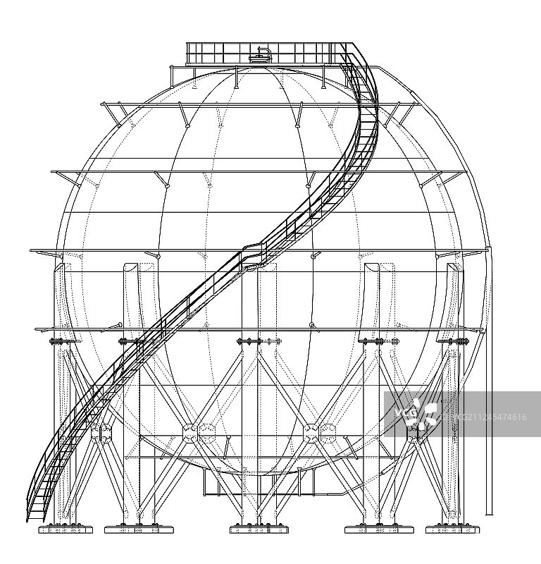 球形储气罐轮廓图片素材
