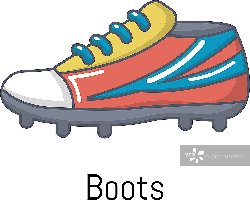 卡通风格足球靴图标图片素材