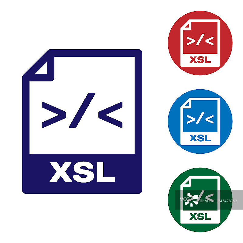 蓝色XSL文件文档图标下载XSL按钮图片素材