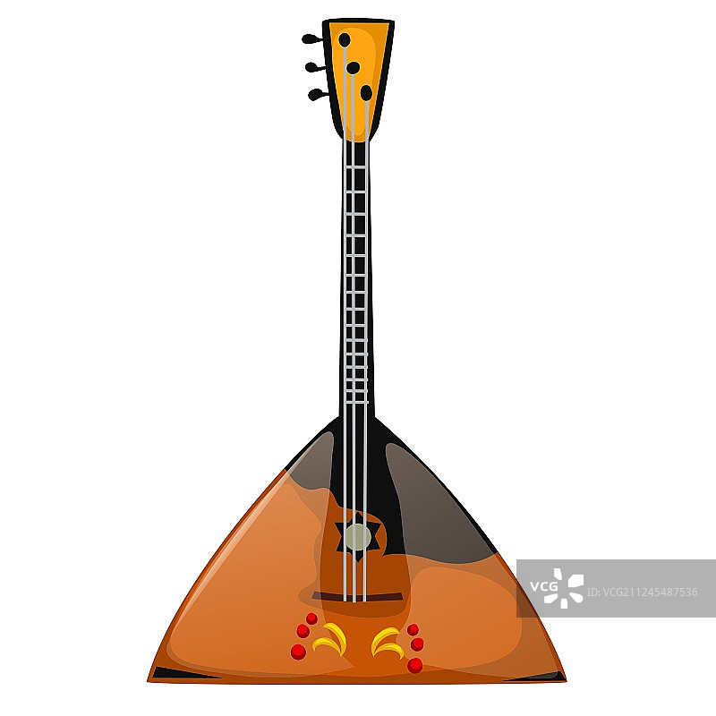 乐器巴拉莱卡琴在白色背景上图片素材