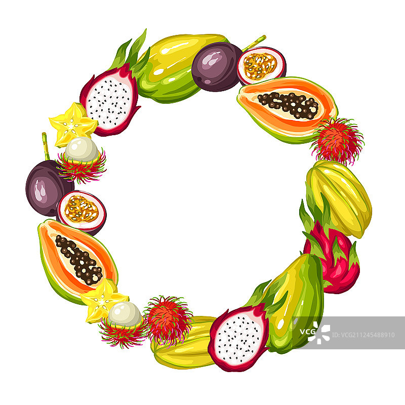 异域热带水果边框图片素材