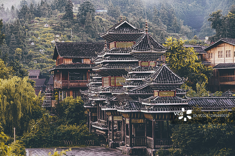 贵州肇兴侗寨景象图片素材