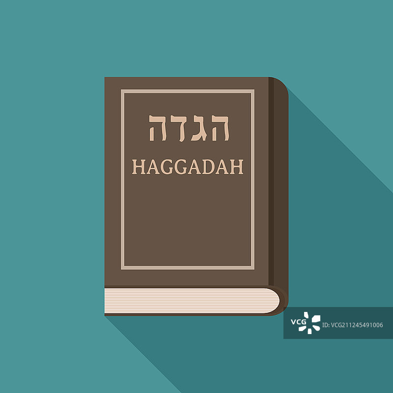 逾越节节日《哈加达》书籍扁平阴影图片素材