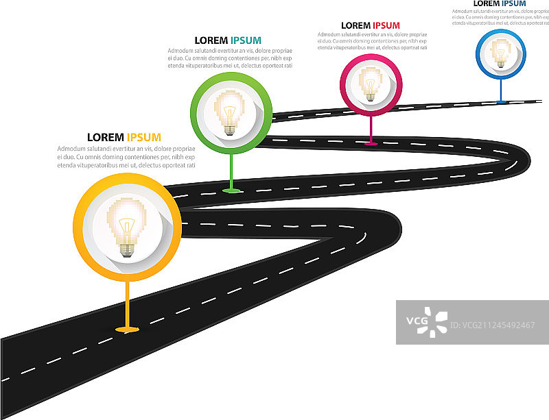 信息图表街道地图四模板图片素材