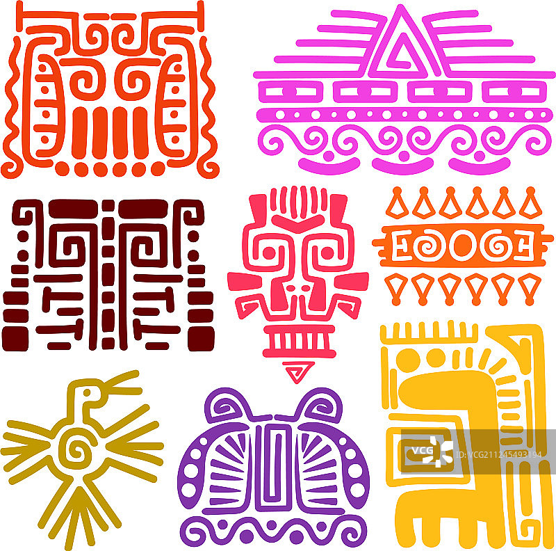 美洲印第安人古代图腾图片素材