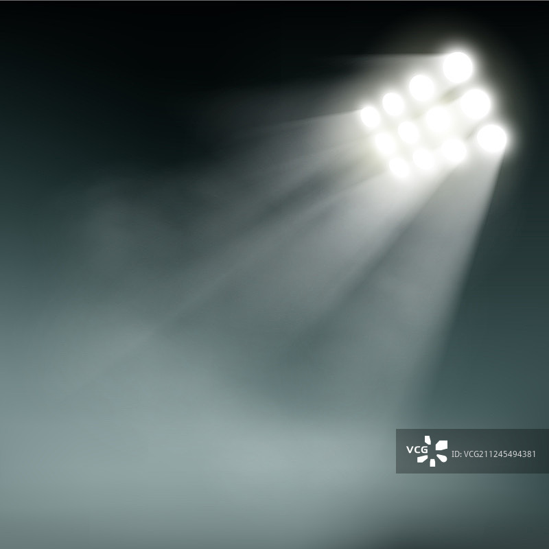 黑暗背景下的体育场灯光图片素材