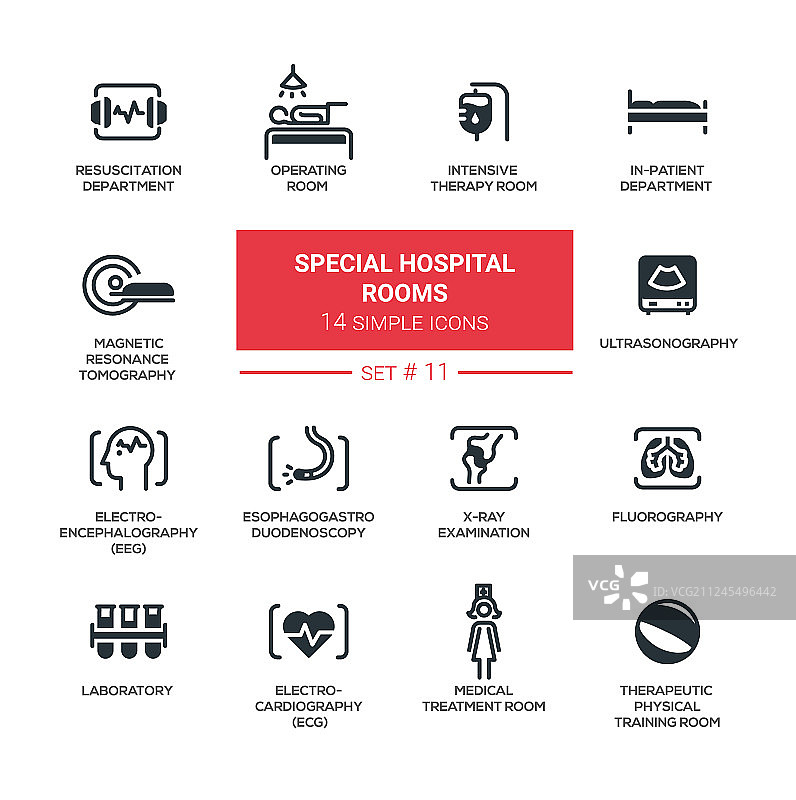 特殊医院病房现代简约细线条图片素材