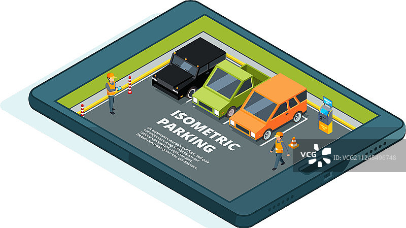 在线付费城市停车概念图图片素材