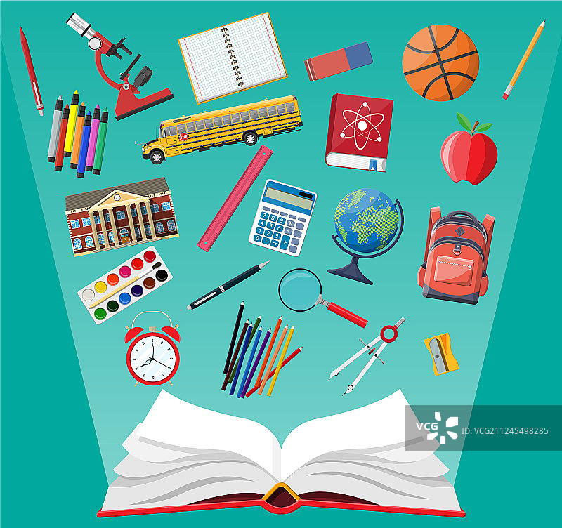 大型学校用品文具套装图片素材