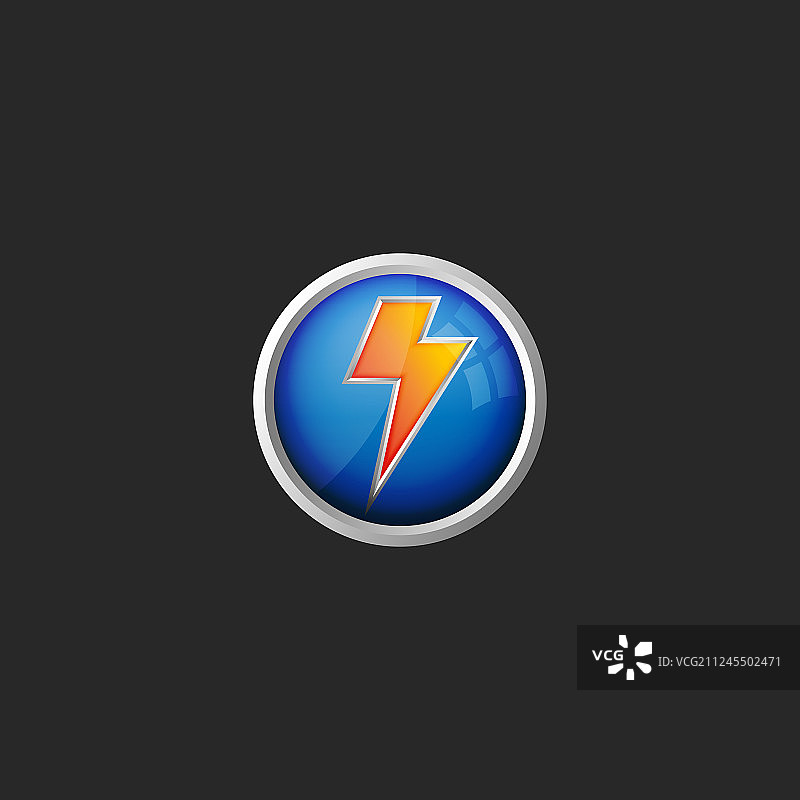 3D闪电电池玻璃按钮图标图片素材