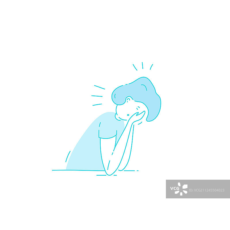 手绘生病眩晕的人图片素材