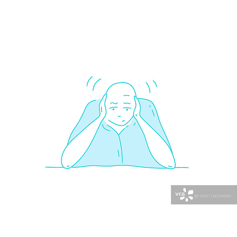 手绘生病眩晕的人图片素材
