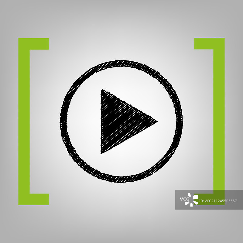 黑色播放标志涂鸦图片素材