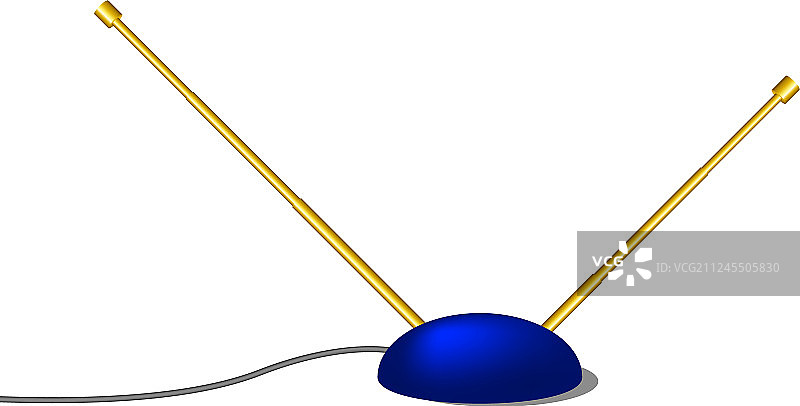 复古设计的室内电视天线图片素材