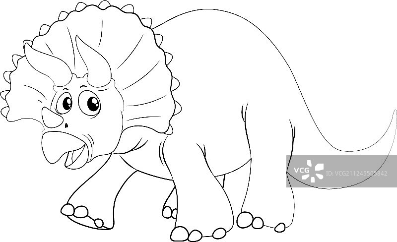 带尖角的恐龙动物轮廓图片素材