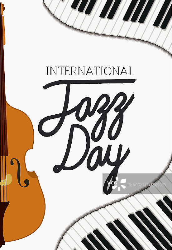 爵士日钢琴键盘小提琴海报图片素材
