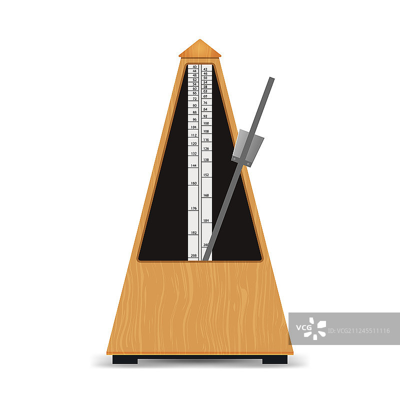 逼真细致的3D经典机械节拍器图片素材