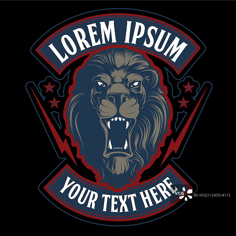 咆哮的狮子头吉祥物图片素材