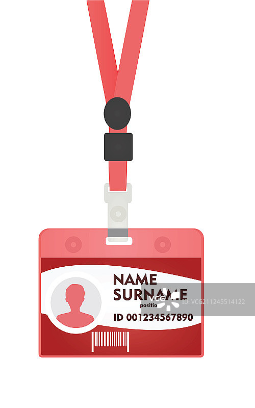红色证件挂绳图片素材