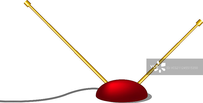 复古设计的室内电视天线图片素材