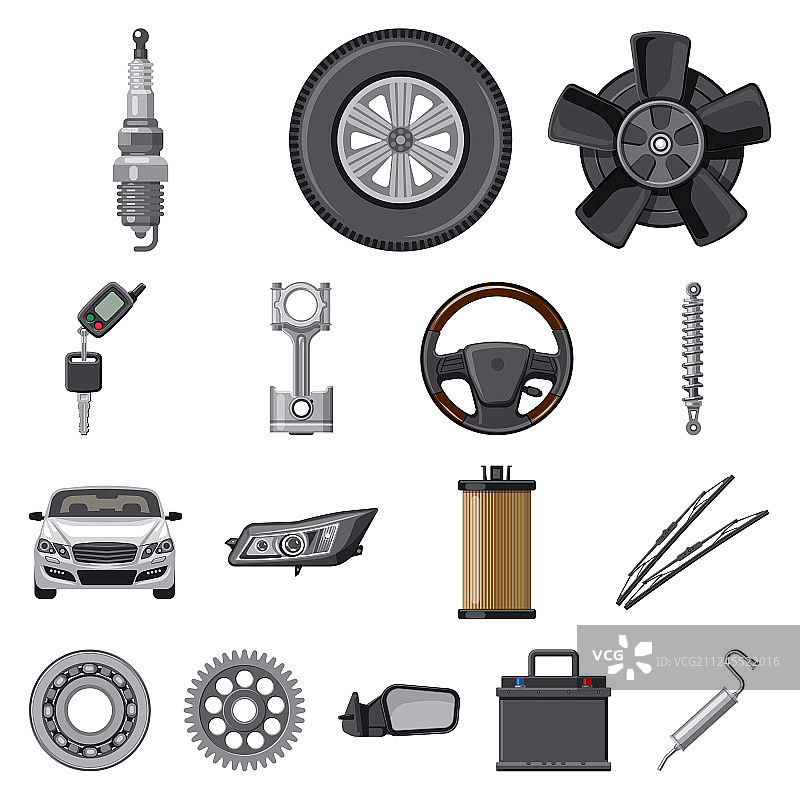 汽车及零件图标合集图片素材