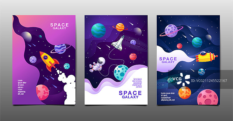 宇宙空间横幅模板套装图片素材