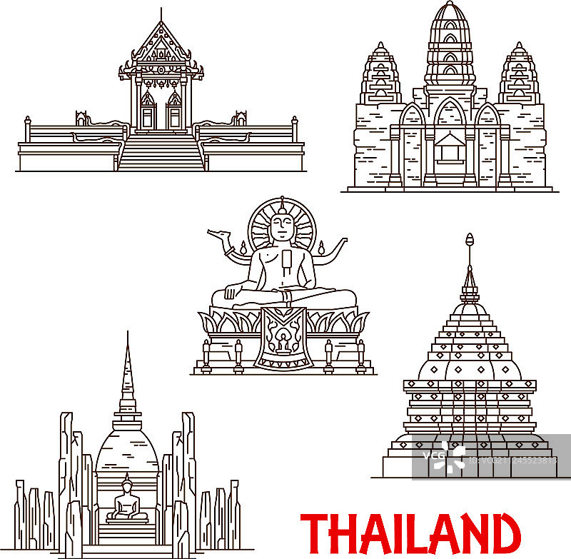 泰国苏梅岛寺庙建筑地标图片素材