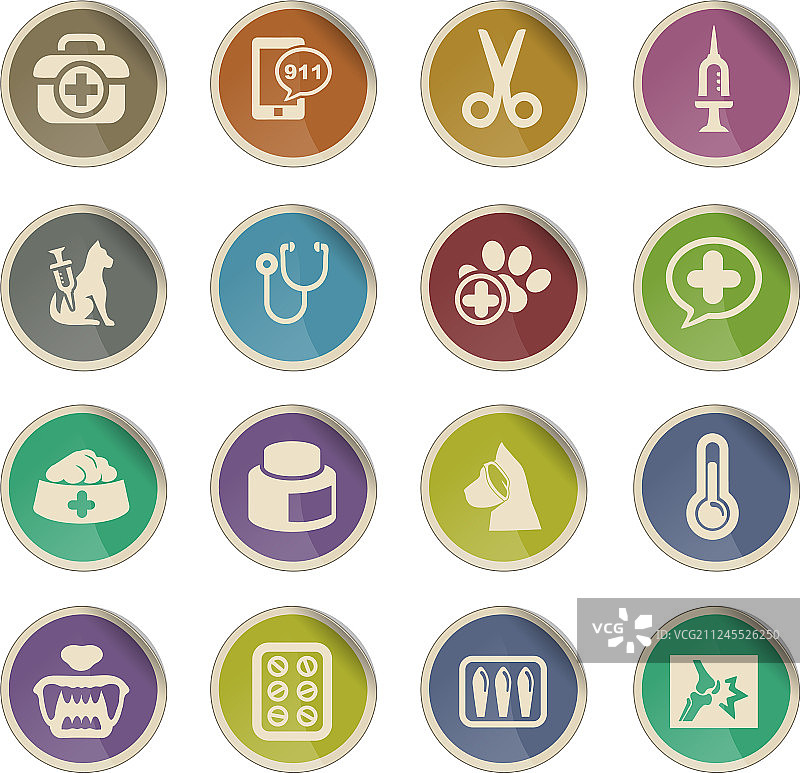 兽医诊所图标集图片素材