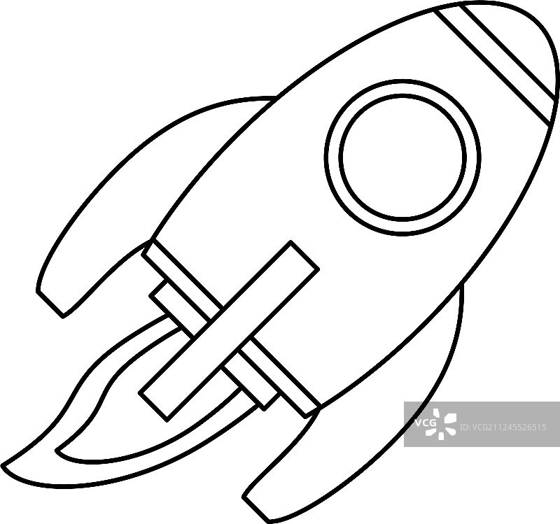 火箭太空旅行线条图片素材
