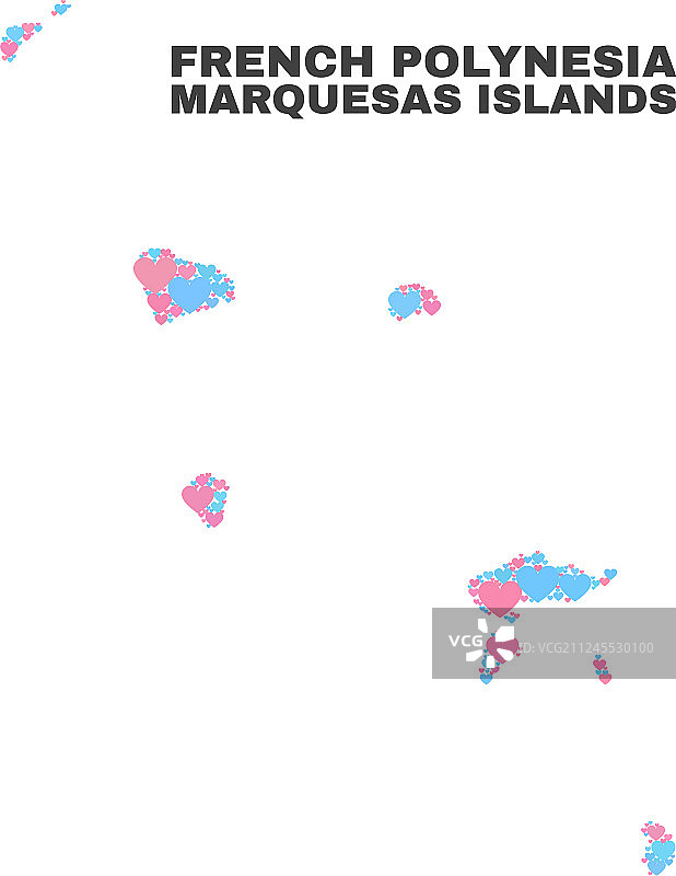 马 Marquesas 群岛地图 - 情人节红心马赛克图片素材