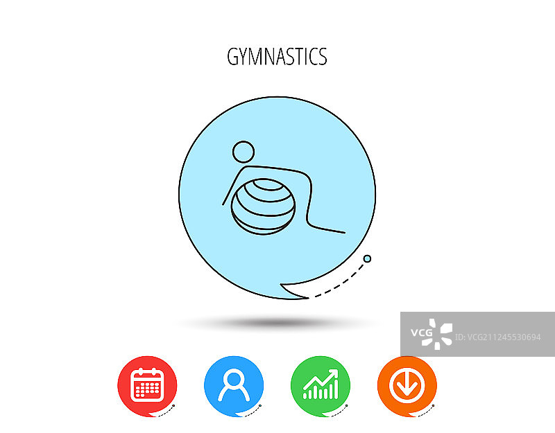 健身球图标：普拉提健身标志图片素材