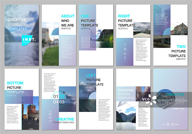 创造性的社交网络故事是垂直设计的图片素材