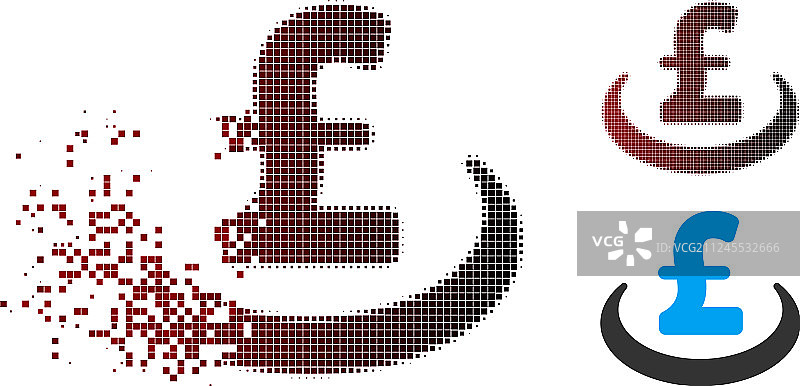 像素半色调英镑存款图片素材