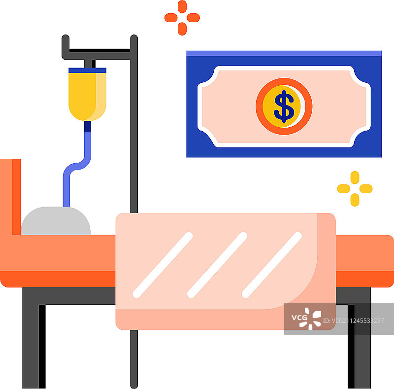 医院收入ICU扁平图标图片素材