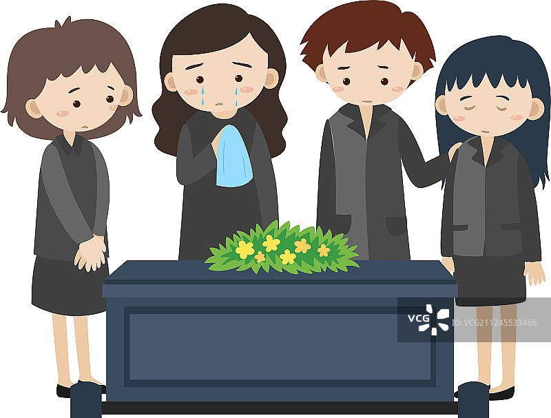 在葬礼上哭泣的悲伤的人们图片素材