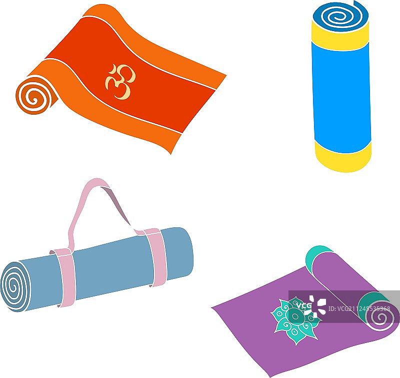 瑜伽垫组合图片素材