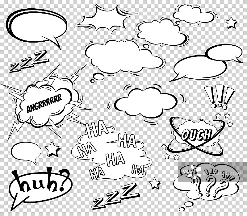 卡通漫画对话气泡空集图片素材