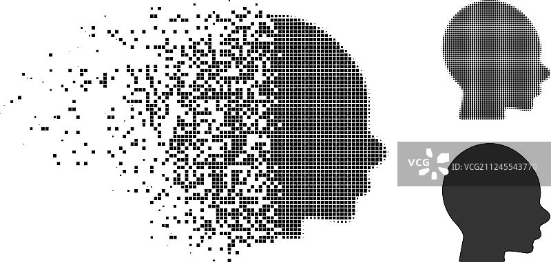 消失的点状半色调男孩头像图标图片素材
