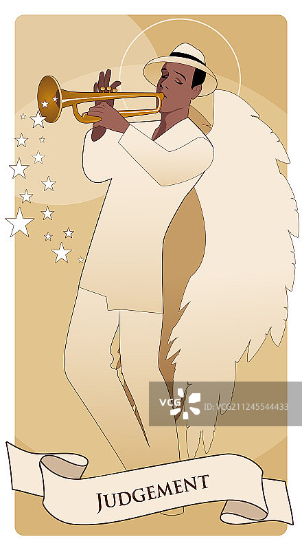 塔罗牌大阿尔卡纳审判天使图片素材