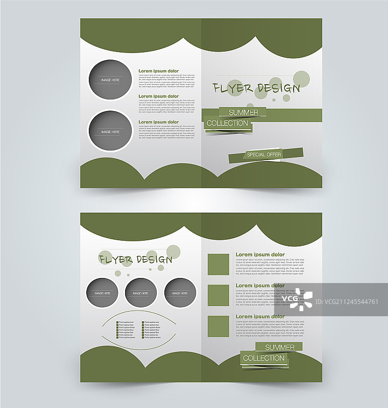 两页折叠宣传册模板设计图片素材