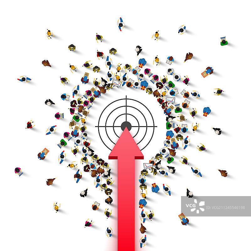 人群指向箭头标志图片素材
