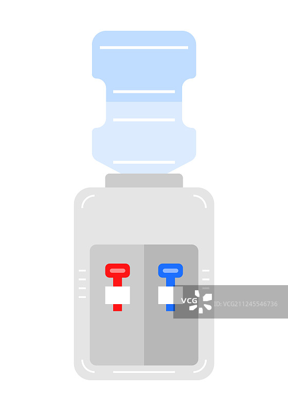 冷热水饮水机扁平彩色图标图片素材