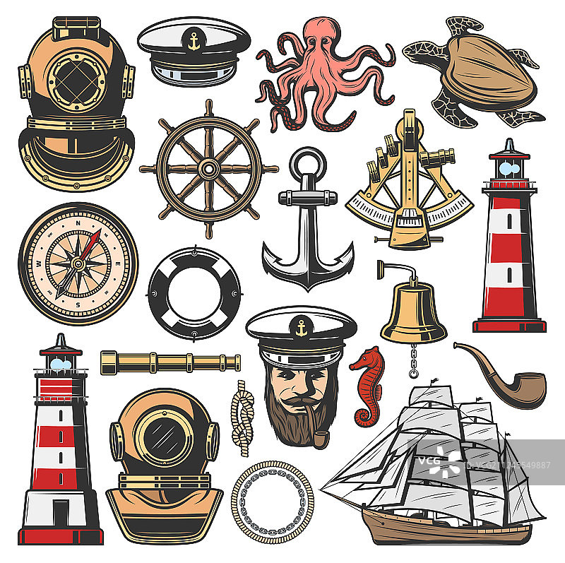 航海主题图标图片素材