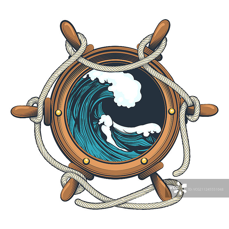 船舵内有海浪图片素材