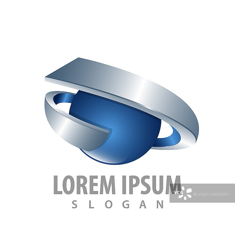 2.5D丝带球体Logo概念设计图片素材