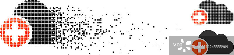 破碎点半调创建云图标图片素材